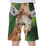 Smiley Face Giraffe Print Men's Beach Shorts