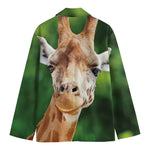 Smiley Face Giraffe Print Men's Blazer