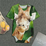 Smiley Face Giraffe Print Men's Bodysuit