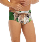 Smiley Face Giraffe Print Men's Briefs