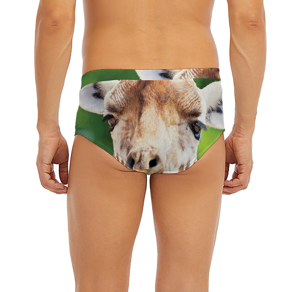 Smiley Face Giraffe Print Men's Briefs
