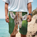 Smiley Face Giraffe Print Men's Cargo Shorts
