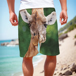 Smiley Face Giraffe Print Men's Cargo Shorts