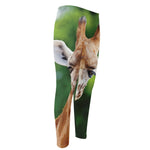 Smiley Face Giraffe Print Men's Compression Pants