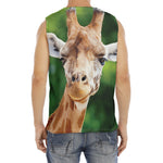 Smiley Face Giraffe Print Men's Fitness Tank Top