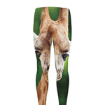 Smiley Face Giraffe Print Men's leggings