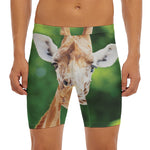 Smiley Face Giraffe Print Men's Long Boxer Briefs