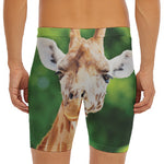 Smiley Face Giraffe Print Men's Long Boxer Briefs