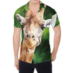 Smiley Face Giraffe Print Men's Shirt