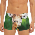 Smiley Face Giraffe Print Men's Short Boxer Briefs