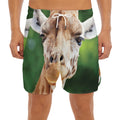 Smiley Face Giraffe Print Men's Split Running Shorts