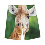 Smiley Face Giraffe Print Men's Sports Shorts