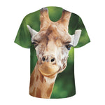 Smiley Face Giraffe Print Men's Sports T-Shirt