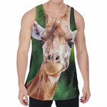 Smiley Face Giraffe Print Men's Velvet Tank Top