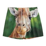 Smiley Face Giraffe Print Mesh Shorts