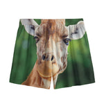 Smiley Face Giraffe Print Mesh Shorts