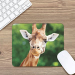 Smiley Face Giraffe Print Mouse Pad
