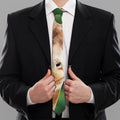 Smiley Face Giraffe Print Necktie
