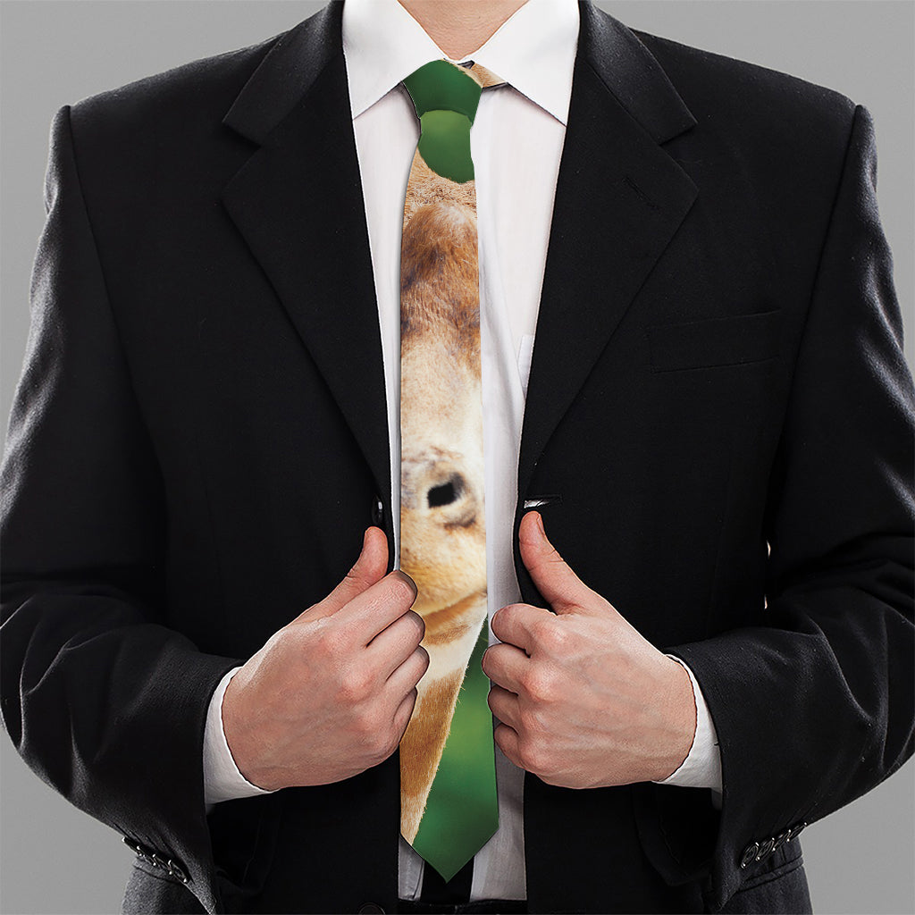 Smiley Face Giraffe Print Necktie