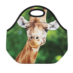 Smiley Face Giraffe Print Neoprene Lunch Bag
