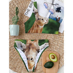 Smiley Face Giraffe Print One Shoulder Bikini Top