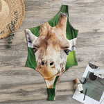 Smiley Face Giraffe Print One Shoulder Bodysuit