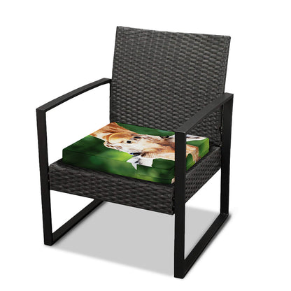 Smiley Face Giraffe Print Outdoor Seat Cushion Cover