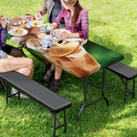 Smiley Face Giraffe Print Picnic Table Cover