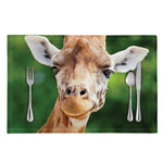 Smiley Face Giraffe Print Placemat