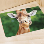 Smiley Face Giraffe Print Polyester Doormat