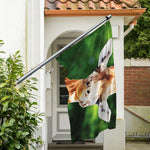 Smiley Face Giraffe Print Polyester Flag