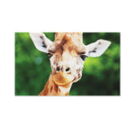 Smiley Face Giraffe Print Polyester Flag