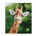 Smiley Face Giraffe Print Polyester Shower Curtain