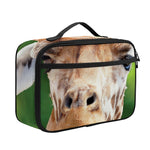 Smiley Face Giraffe Print Portable Lunch Bag