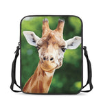 Smiley Face Giraffe Print Rectangular Crossbody Bag