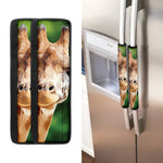 Smiley Face Giraffe Print Refrigerator Handle Covers