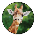 Smiley Face Giraffe Print Round Floor Mat