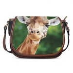 Smiley Face Giraffe Print Saddle Bag