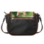 Smiley Face Giraffe Print Saddle Bag