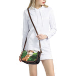 Smiley Face Giraffe Print Saddle Bag