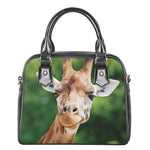 Smiley Face Giraffe Print Shoulder Handbag