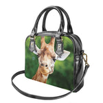 Smiley Face Giraffe Print Shoulder Handbag