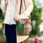 Smiley Face Giraffe Print Shoulder Strap Bible Bag
