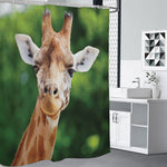 Smiley Face Giraffe Print Shower Curtain