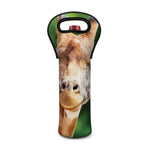 Smiley Face Giraffe Print Single Neoprene Wine Tote