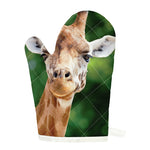 Smiley Face Giraffe Print Single Oven Mitt