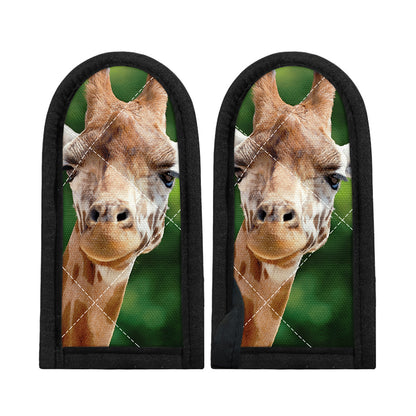 Smiley Face Giraffe Print Skillet Handle Cover
