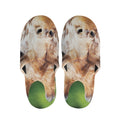 Smiley Face Giraffe Print Slippers