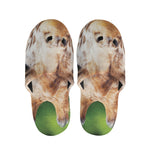 Smiley Face Giraffe Print Slippers