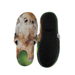 Smiley Face Giraffe Print Slippers